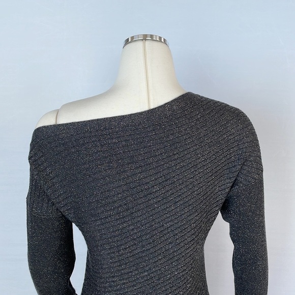 WHBM Lux Off Shoulder Tunic Sweater XSmall Gray - Picture 15 of 15